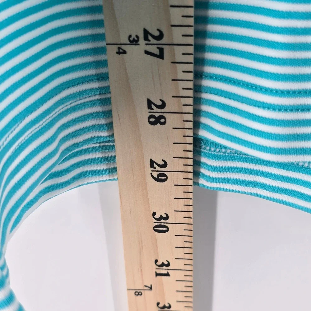 Cubavera Polo Shirt Mens Medium Blue Curacao Striped Moisture Wicking